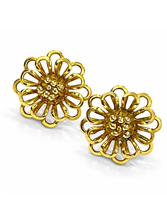 Trifari Jewelry - Vintage Openwork Flower Earrings